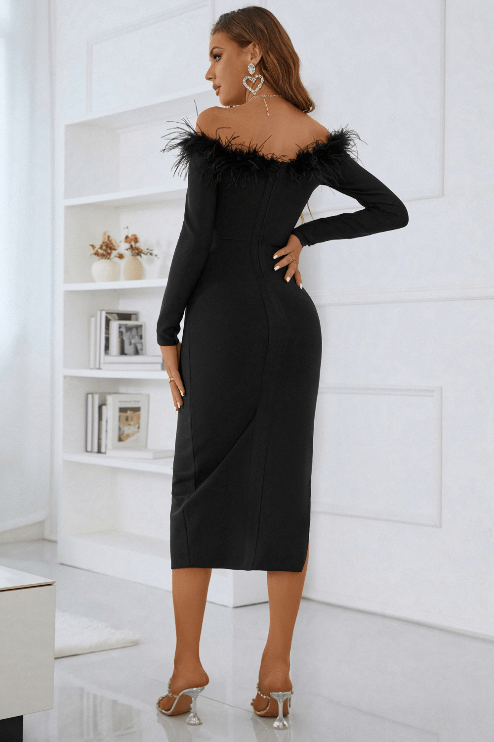 black off the shoulder bandage dress Freddie Off Shoulder Cut Out Bandage Dress – Peri Addict