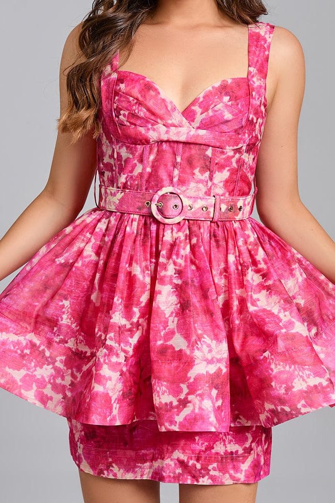 Costanza High Tide floral-print linen and silk-blend mini dress