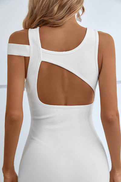 Jemima Backless Long Slit Bandage Dress