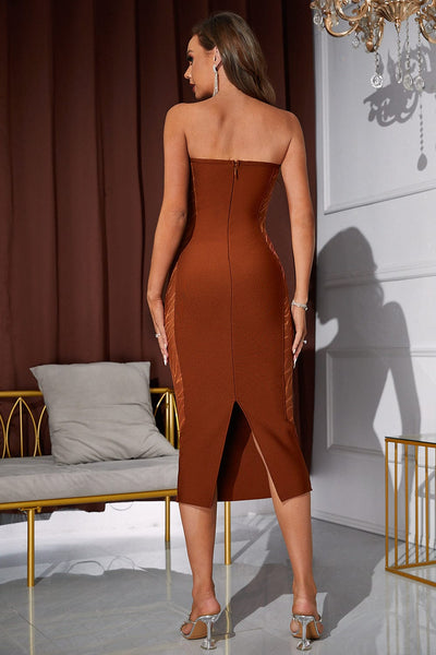 Pica Strapless Cut Out Bandage Dress