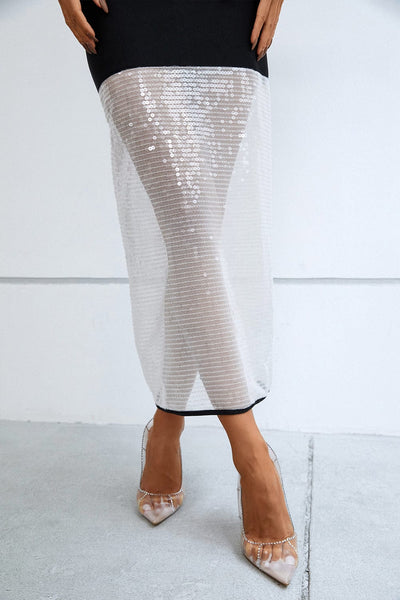 Piera V-Neckline Maxi Sequin Bandage Dress