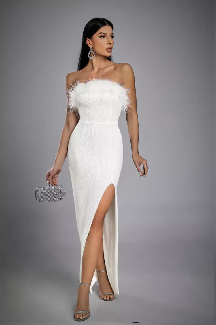 Bailey Feather Sequin Dress
