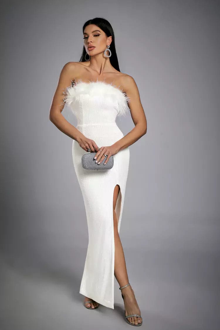 Bailey Feather Sequin Dress