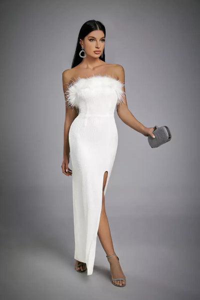 Bailey Feather Sequin Dress