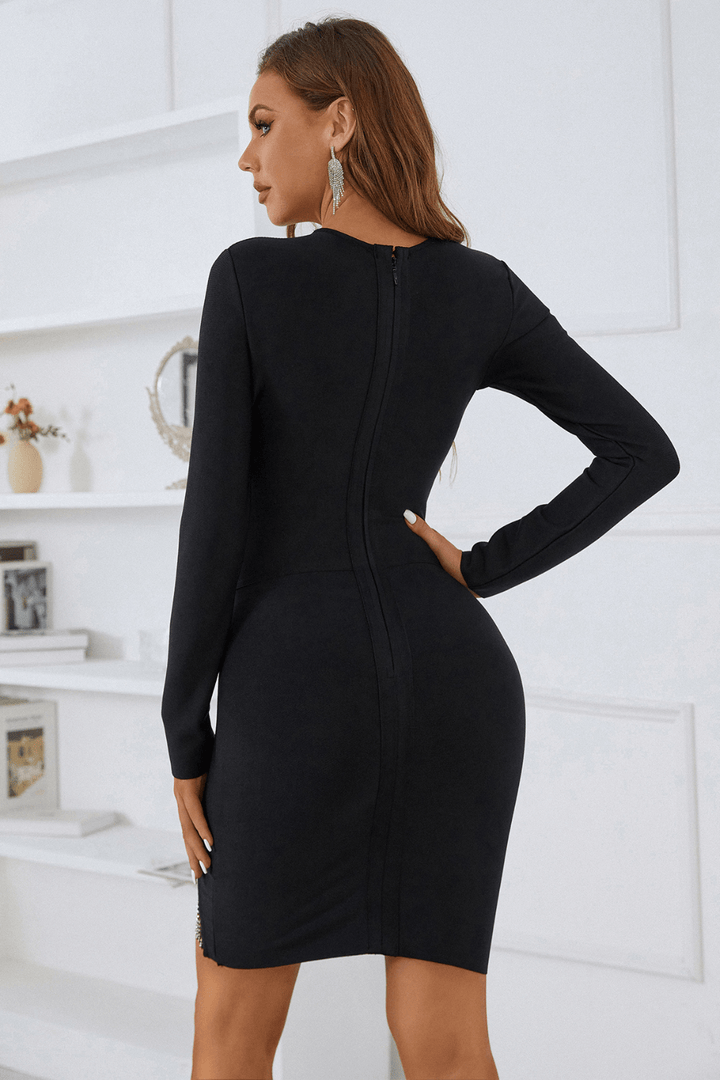 mesh bandage dress Lora V-neckline Mesh Bandage Dress – Peri Addict