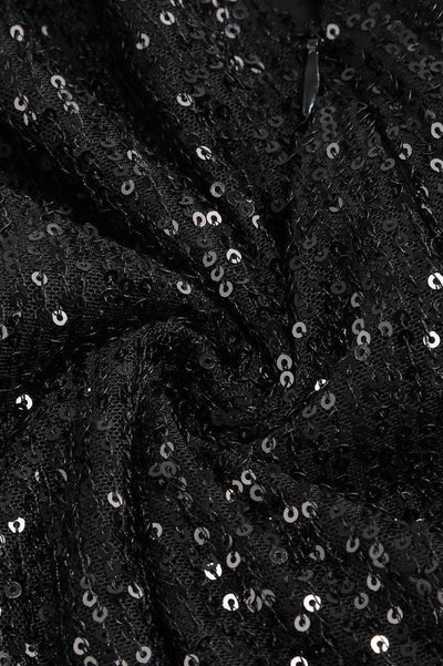 Odilia Halter Sequins Mini Dress - Black