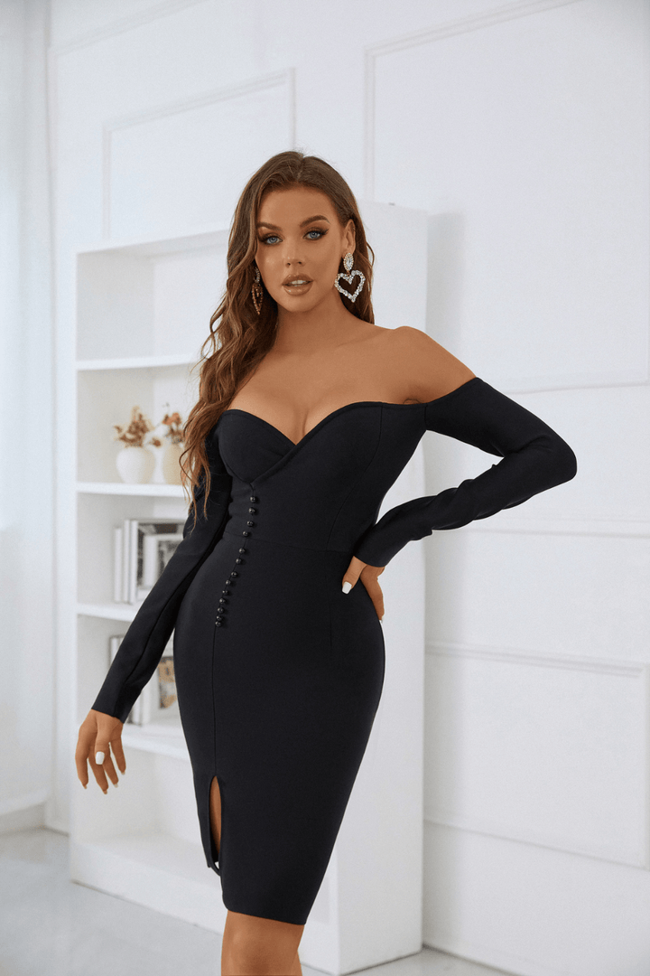 Corset Oh Polly Black Mini Dress Off Shoulder Black Mini Dress Depop