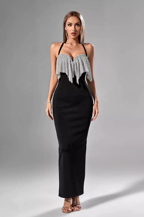 Maria Black Diamante Mesh Bandage Dress