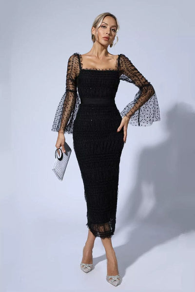 Jade Mesh Midi Dress