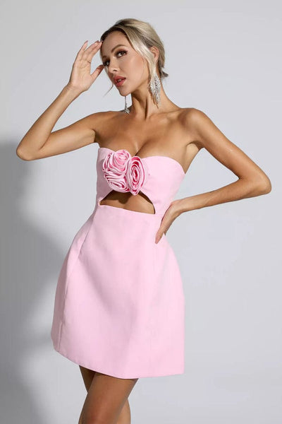 Pietra Pink Floral Mini Dress