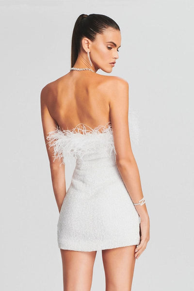 Jessamine Sequin-Embellished Strapless Mini Dress-White