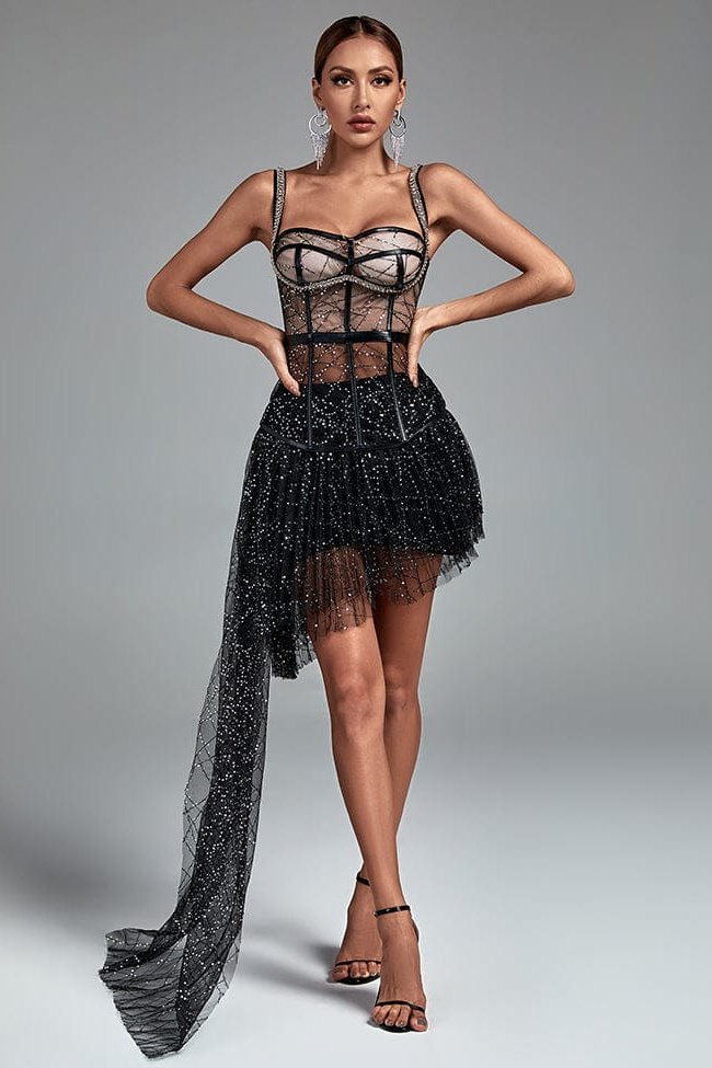 Romy Corset Sequin Draped Set
