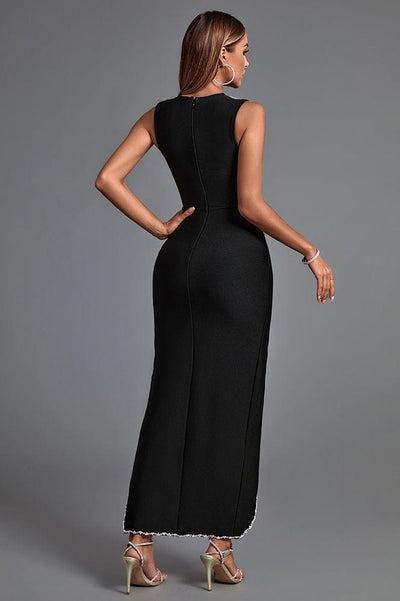 Arianne Round Neck Sleeveless Drill Chain Bandage Dress