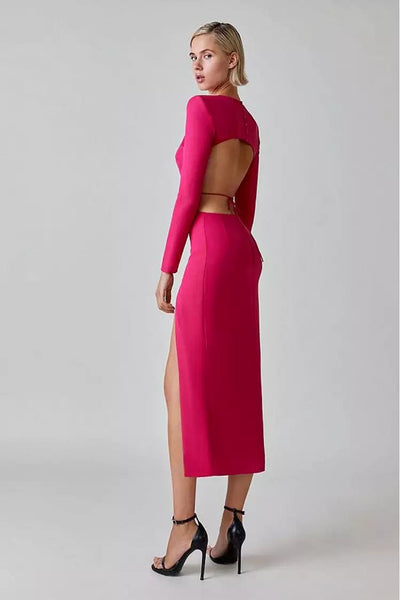 Chandra Cut-out Midi Dress - Rose Pink