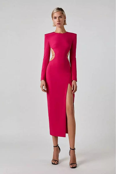 Chandra Cut-out Midi Dress - Rose Pink