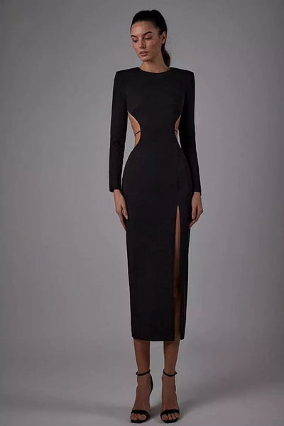 Chandra Cut-out Midi Dress - Black