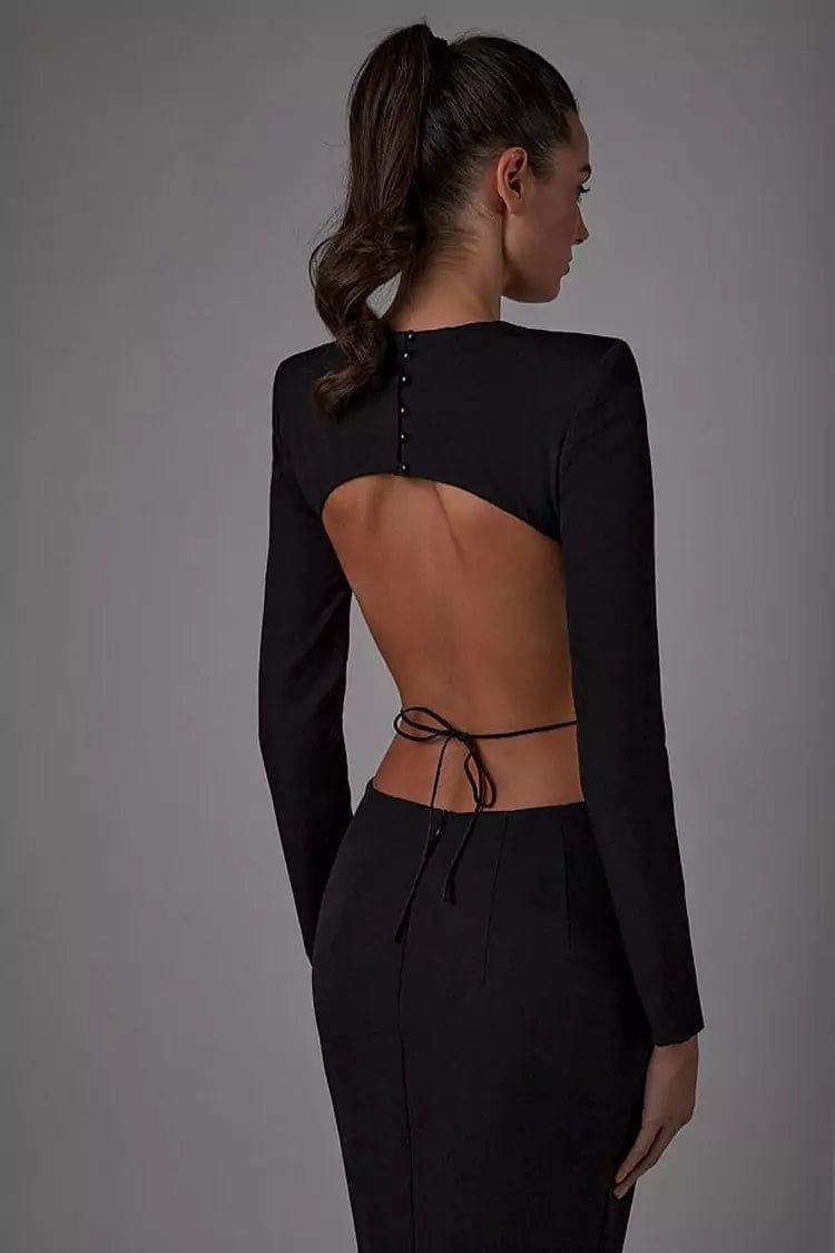 Chandra Cut-out Midi Dress - Black