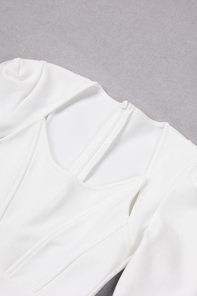 Gianna Long Sleeve Midi Dress - White