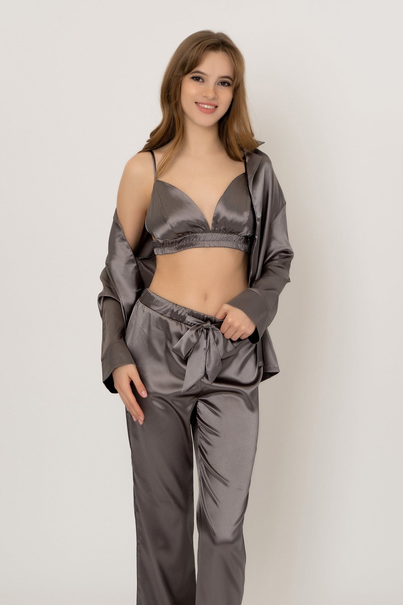 Levar 3-delige pyjamaset-grijs