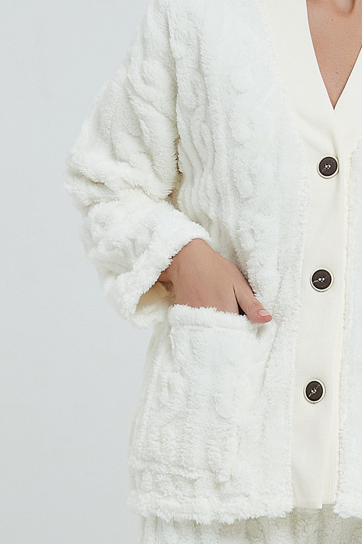 Ambrosia Warm Hugs Fluffy Fleece Matching Pajama Set