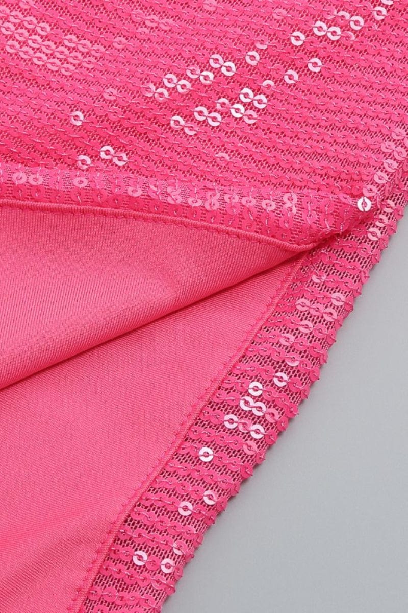 Jessamine Sequin-Embellished Strapless Mini Dress-Pink