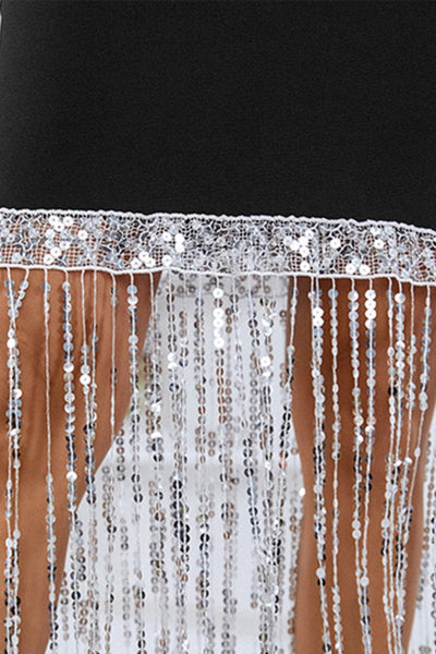 Hara Crystal Fringe-Embellished Midi Bandage Dress