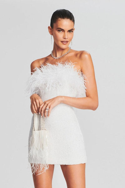 Jessamine Sequin-Embellished Strapless Mini Dress-White